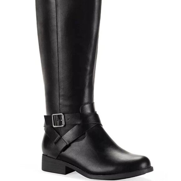 Style & Co Margoo Riding Boots Black Regular Calf 6M Block Heel MSRP $59 - Picture 1 of 7